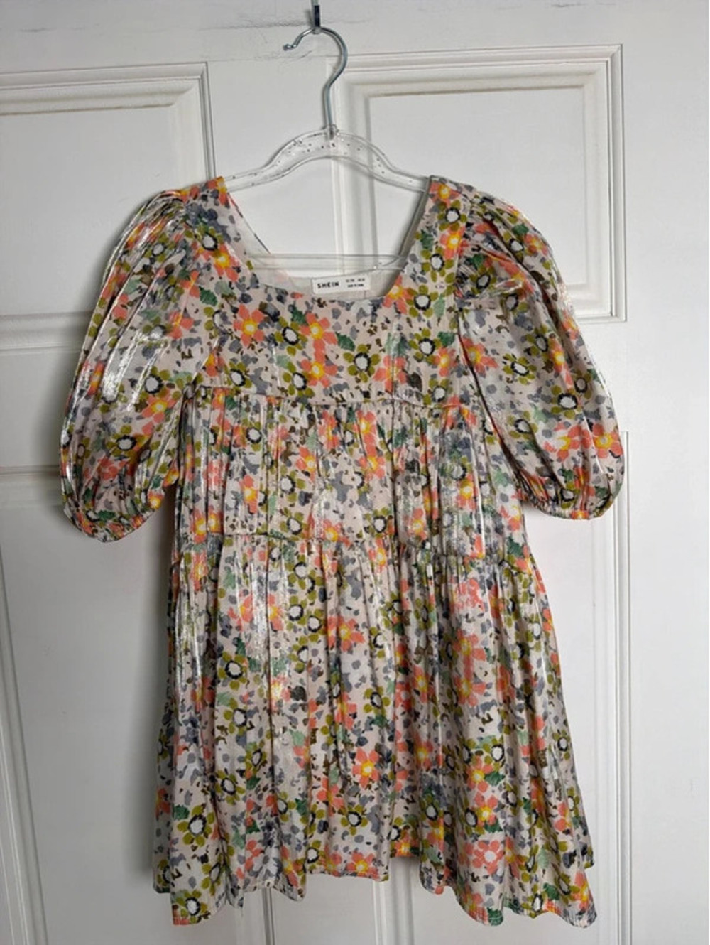 Shimmer Tiered Floral Formal Dress 5T